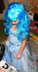 Красивенное нарядное платье, Мальвина, парик, голубой