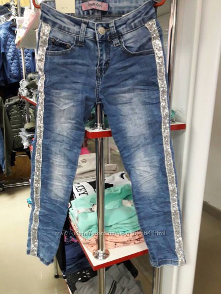  Модные джинсы с  паетками Dream Girl  р. 122, 128