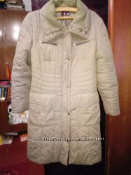 Практичное и теплое стеганное пальто 52 размер