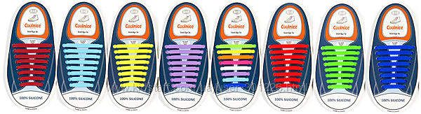 Ленивые силиконовые шнурки для обуви 16 штук. Для детей и взрослых 