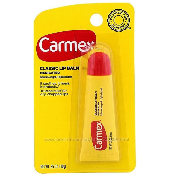 Carmex, Классический бальзам для губ, лечебный, 10 г Клубника, Вишня