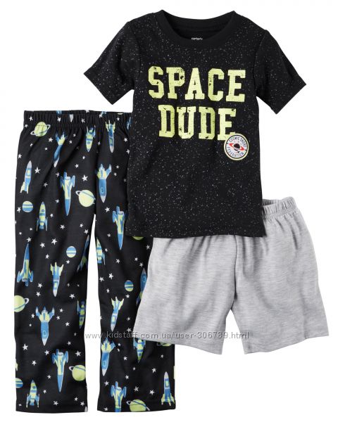 Пижама тройка для мальчика Carters Космос Арт. A40596 2T