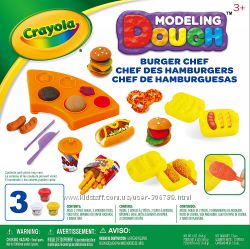 Crayola Тесто для лепки бургер Modeling Dough Burger Chef Kit 11 pieces 