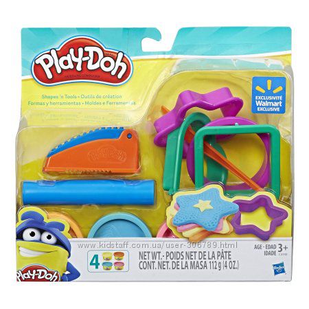 Play-Doh пластилин и набор инструментов Shapes and Tools Set