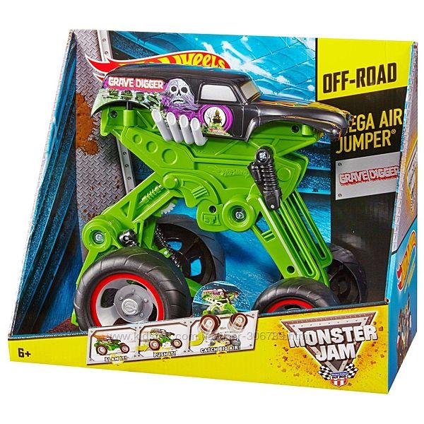 Hot Wheels Monster Jam Jumper Прыгающий внедорожник джип копатель W3371 Meg