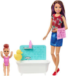 Barbie Барби Skipper Babysitters сестры Шкипер няня время купаться Bathtime
