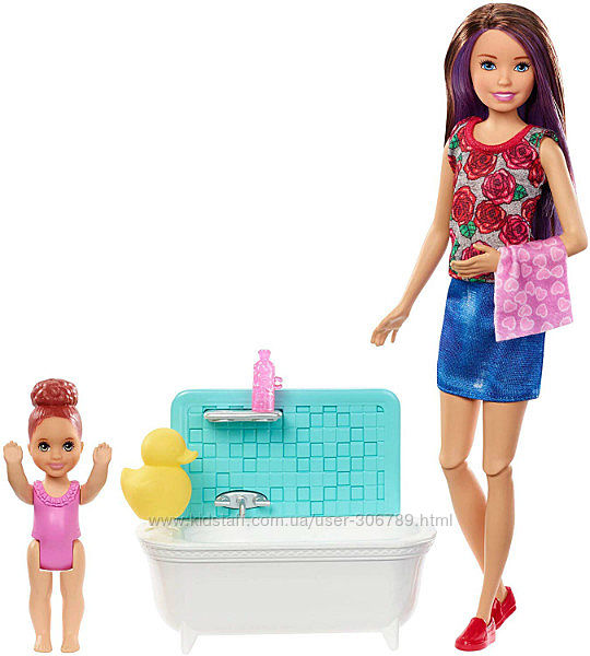 Barbie Барби Skipper Babysitters сестры Шкипер няня время купаться Bathtime