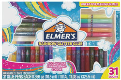 Elmers Набор разноцветного клея для слаймов 31 цвет rainbow glitter glue pe