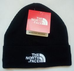 The North Face теплая вязанная шапка на флисе