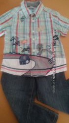 Рубашка с вышивкой и аппликациями на мальчика M&S, р. 110, 4-5 лет