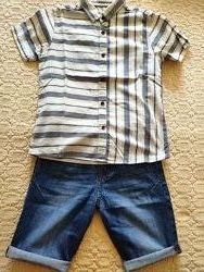 Рубашка на мальчика M&S, р.140, 9-10 лет, 100 хлопок