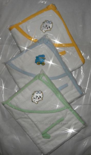 Полотенце с капюшоном для купания детей 