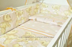 Детское постельное белье в кроватку новорожденного Мишки с подушкой