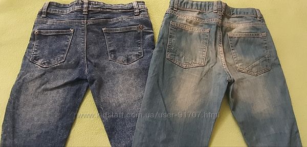 Две пары стильных джинс, разм. 128 - 134