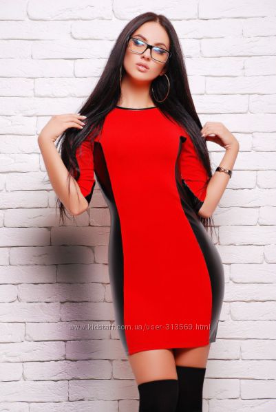 Яркое красно-черное платье Fashion Up
