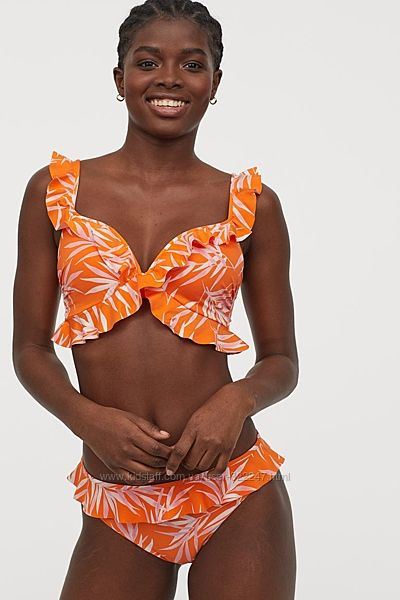Новый купальник H&M размер плавки 10 бюст 36 C Flounced push-up bikini top