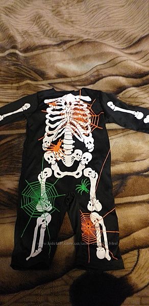 Костюм скелета на Хеллоуин на 12-18 мес