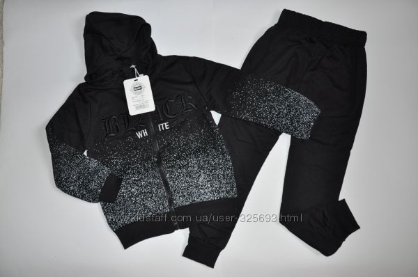 Утепленный спортивный костюм для мальчика черный