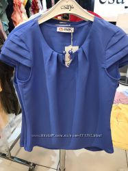 Модные голубые и молочные блузы Новинка