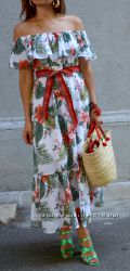 Женское летнее  платье с тропическим принтом, Италия, скидка