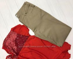 Женские тонкие котоновые брюки, зауженные к низу, Италия
