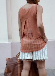 Модный женский топ с шифоновой вставкой, Италия, скидка