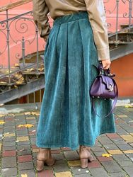 Женская вельветовая юбка миди, Италия