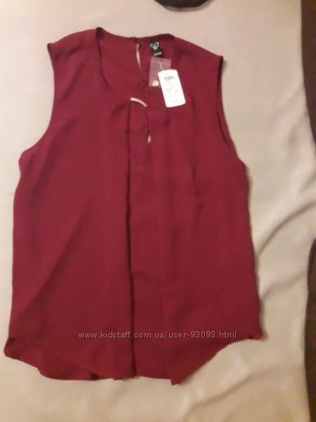 Нарядная шифоновая блузка бордового цвета. Размер L