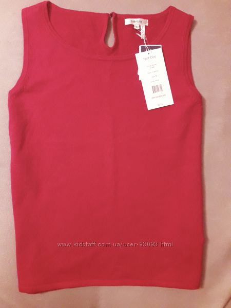 Трикотажный топ из коттона и кашемира красного цвета. Размер L