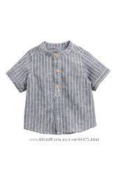 H&M Рубашечки из льна и хлопка для мальчишек 9 месяцев - 1, 5 лет в наличии