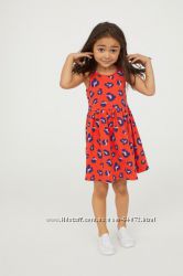 H&M Платьица яркого красного цвета для девочек 4-8 лет в наличии