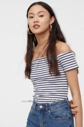 H&M Короткий топ с открытыми плечами размер S в наличии