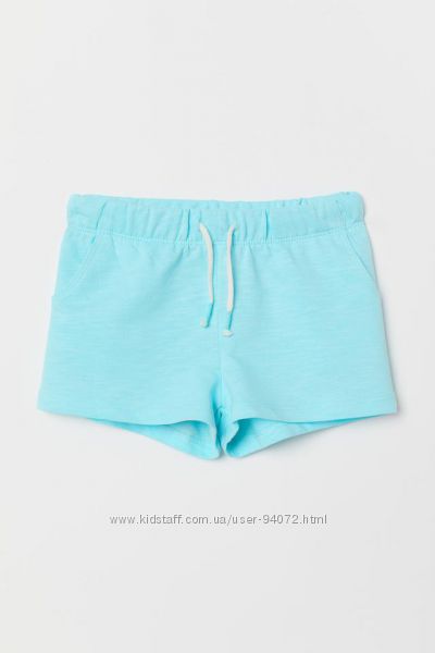 H&M Хлопковые шортики голубого цвета для 6-7 лет в наличии