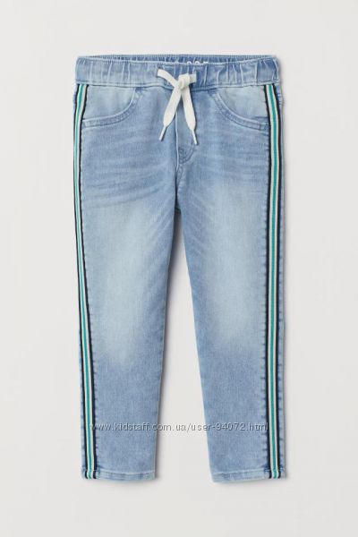 H&M модные джинсовые джогеры для 5-7 лет в наличии