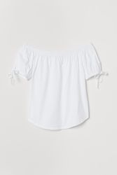 H&M Хлопковые блузы с открытыми плечами размеры S-XL в наличии