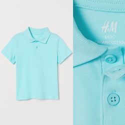 H&M Рубашка поло голубого цвета для 4-6 лет в наличии
