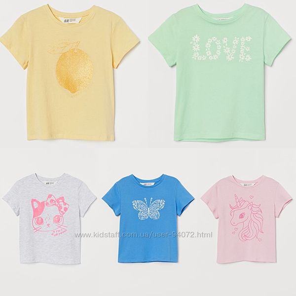 H&M Разнообразные летние футболочки для 1,5-10 лет в наличии