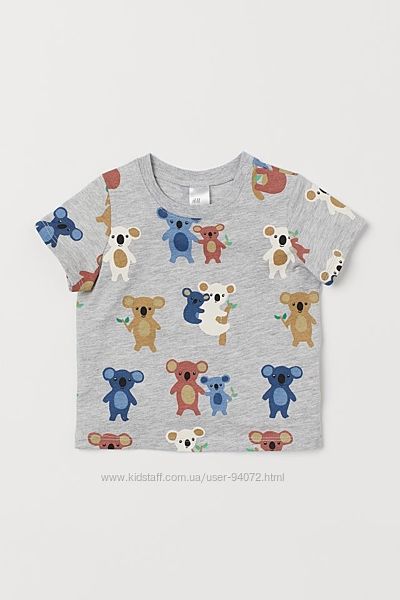 H&M Милая футболочка с пандами для 9-12 месяцев