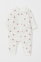 H&M Хлопковый человечек с сердечками для 2-3 лет