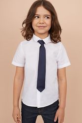 H&M Белая рубашка с галстуком в школу для 4-5 и 8-10 лет