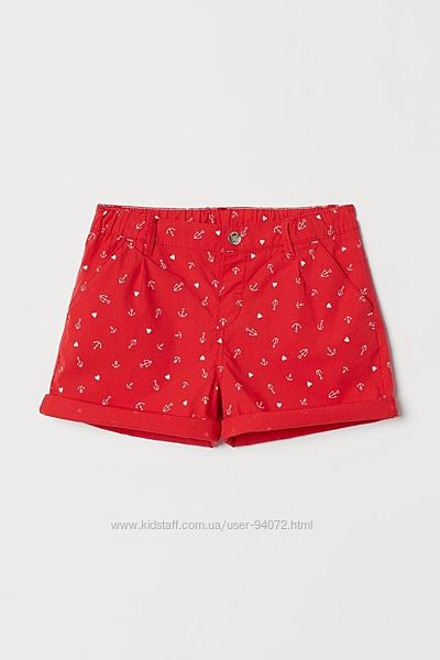 H&M Яркие хлопковые шортики для 9-10 лет
