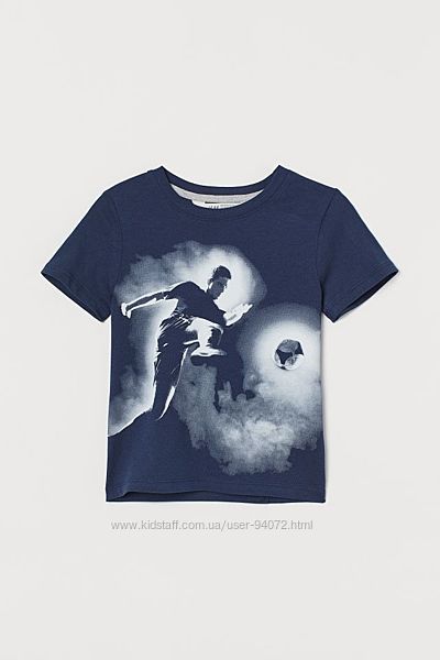 H&M Футболочка с футболистом для 2-4 лет