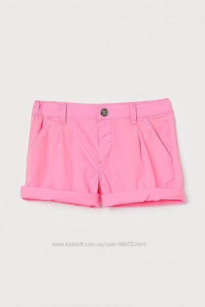 H&M Яркие хлопковые шортики для 8-9 лет