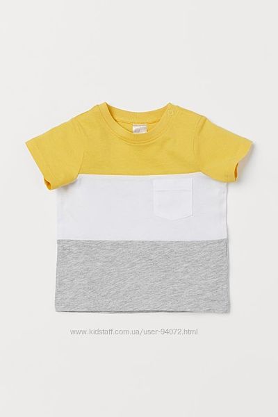H&M Стильная хлопковая футболка для 9-12 и 18-24 месяцев