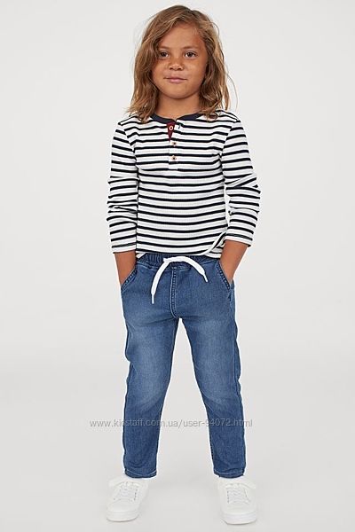H&M Стильные джинсовые джоггеры Super Soft для 5-8 лет