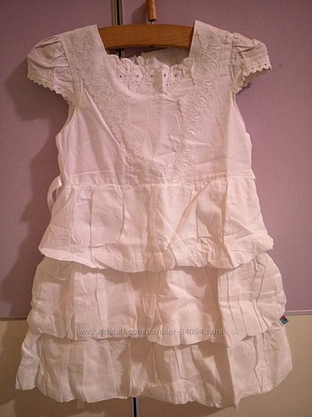 Платье белое 1-2 года