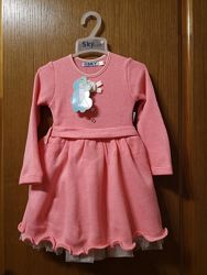 Новое платье на девочку SKY-kids на 2-3 года, гипюровый подъюбник