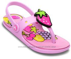 Crocs Girl Reina Wild Fruit Strawberry Flip Flops 