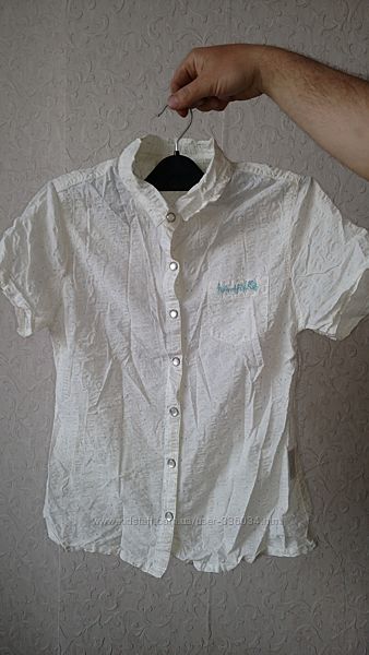 Белая блузка размер S, на возраст 12-16 лет