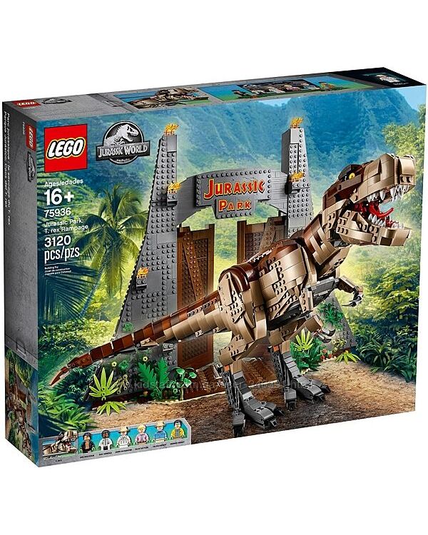 Lego Jurassic World Парк Юрского периода ярость Ти-Рекса 75936